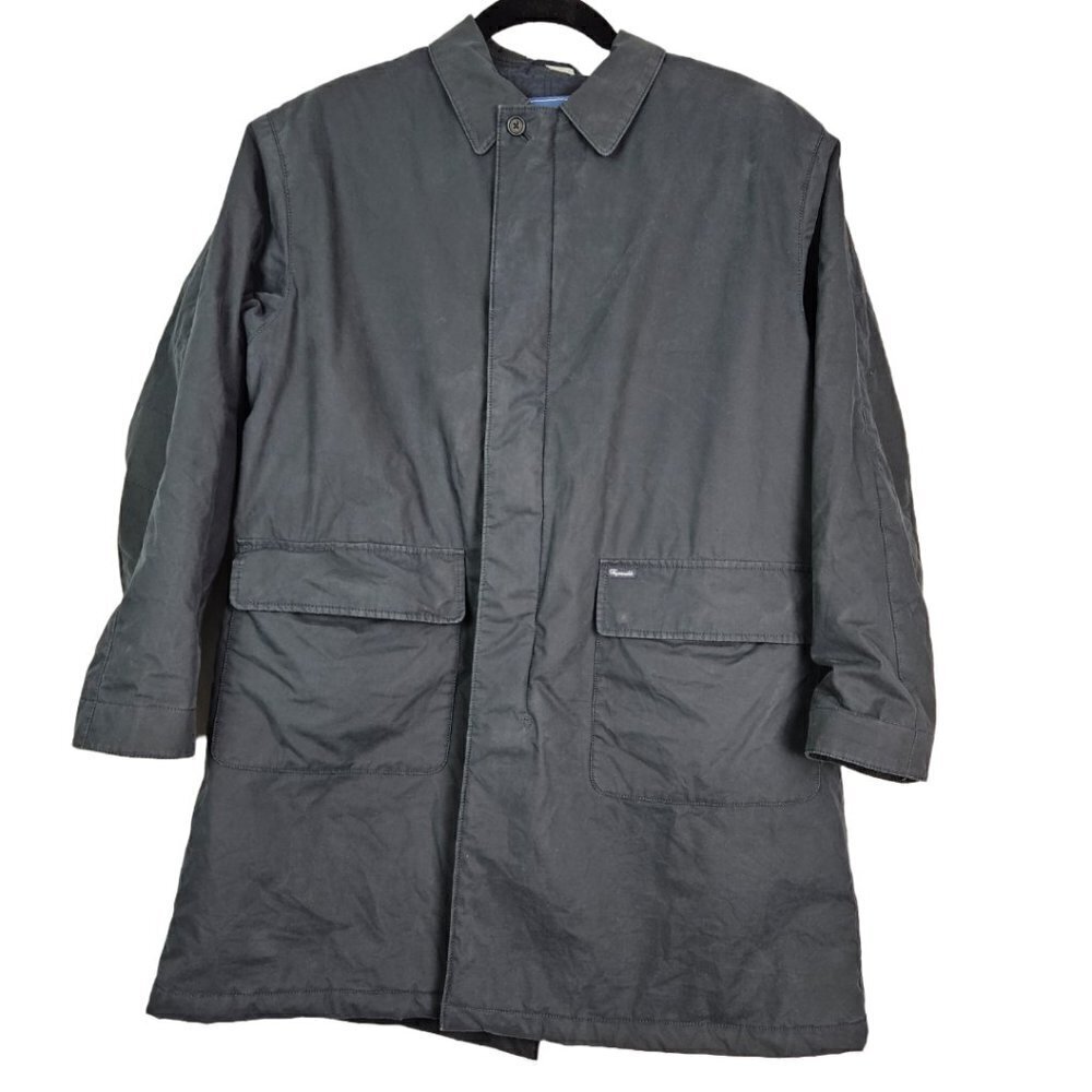 Faconnable Black Poly Coated Cotton Quilted Lining Jacket M